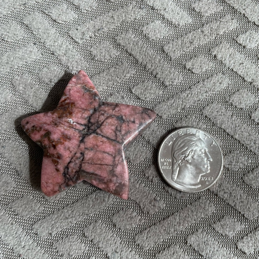 Rhodonite Star Carving